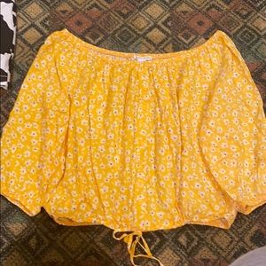 yellow dainty flower blouse
